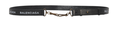 Balenciaga Logo Bag Strap, &pound;120, Accessories, Black, Leather, Front view